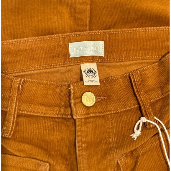 NWT Porter Blue Jeans Mustard The Wanderer Corduroy Flare Bell Bottom Retro 24 - Picture 3 of 10